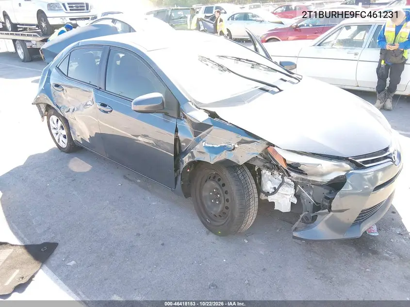 TOYOTA COROLLA 2015, VIN 2T1BURHE9FC461231