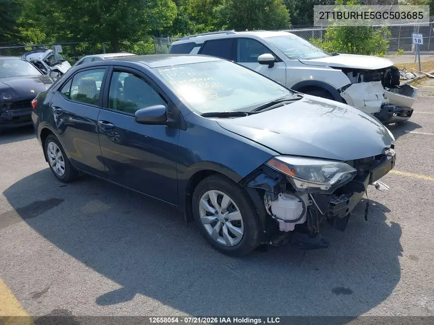 TOYOTA COROLLA 2016, VIN 2T1BURHE5GC503685