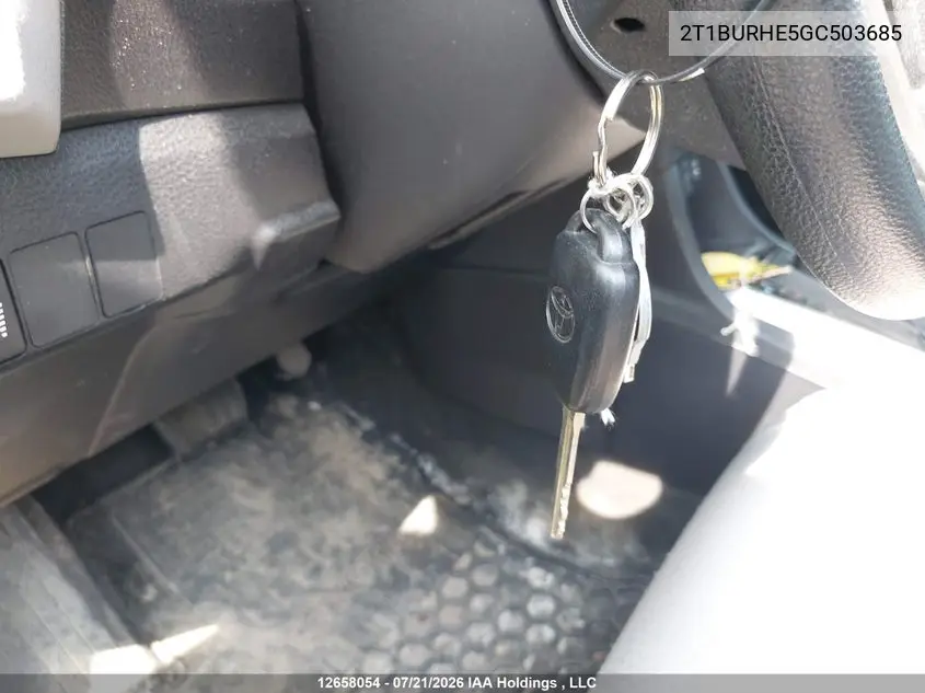 2016 TOYOTA COROLLA VIN 2T1BURHE5GC503685 — фото 11