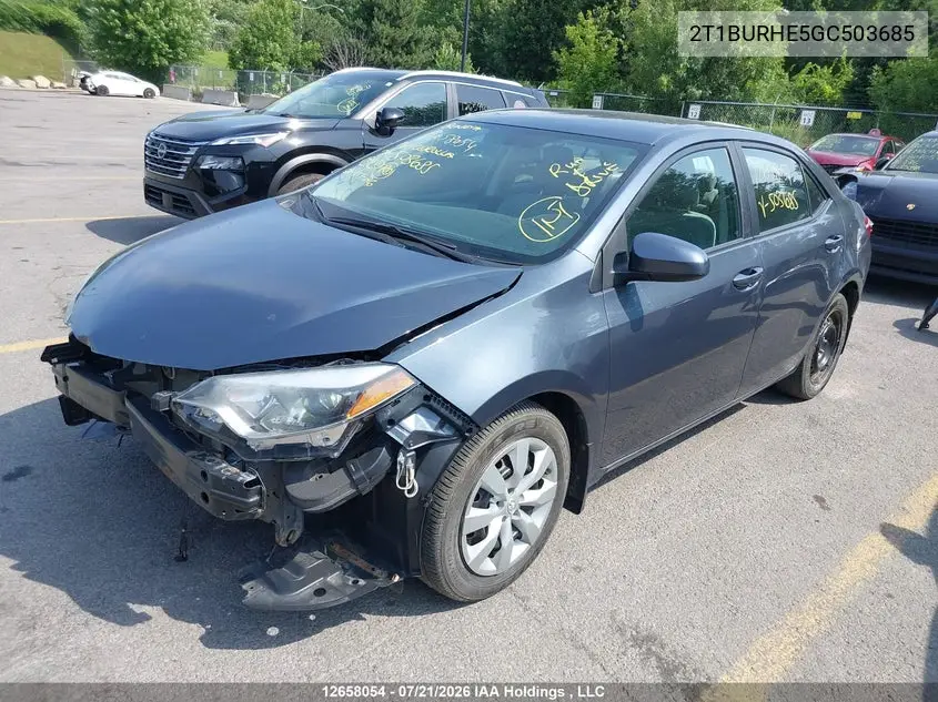 2016 TOYOTA COROLLA VIN 2T1BURHE5GC503685 — фото 2