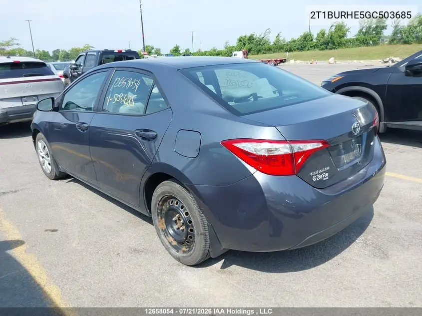 2016 TOYOTA COROLLA VIN 2T1BURHE5GC503685 — фото 3