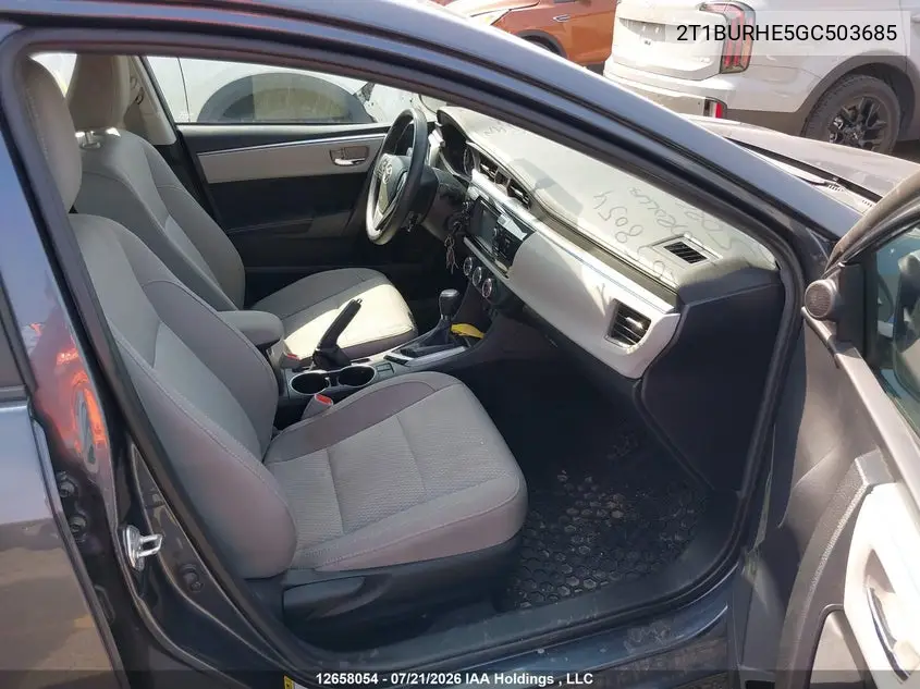 2016 TOYOTA COROLLA VIN 2T1BURHE5GC503685 — фото 5