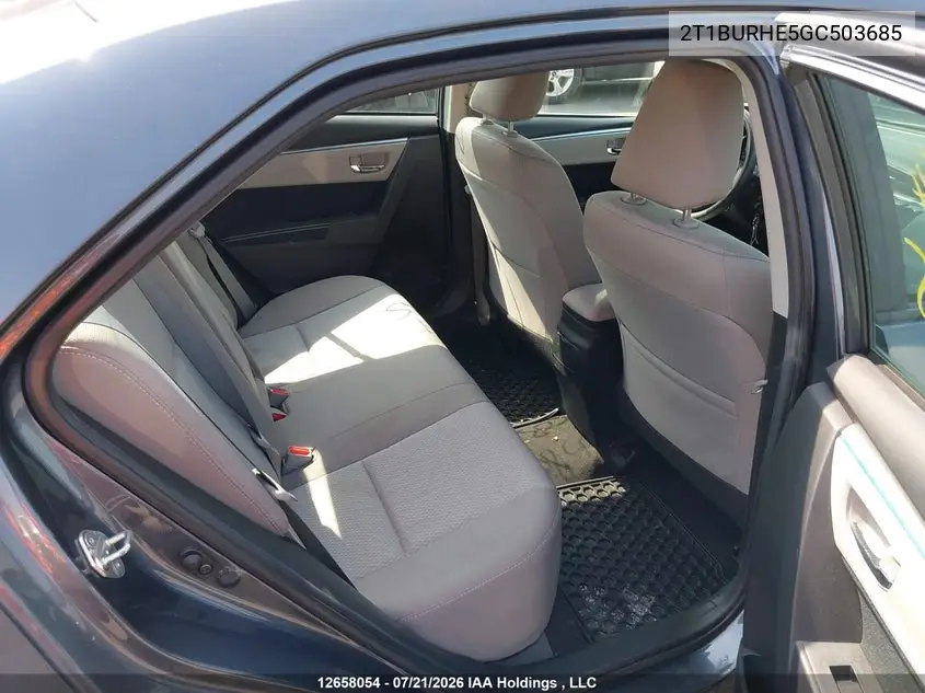 2016 TOYOTA COROLLA VIN 2T1BURHE5GC503685 — фото 8