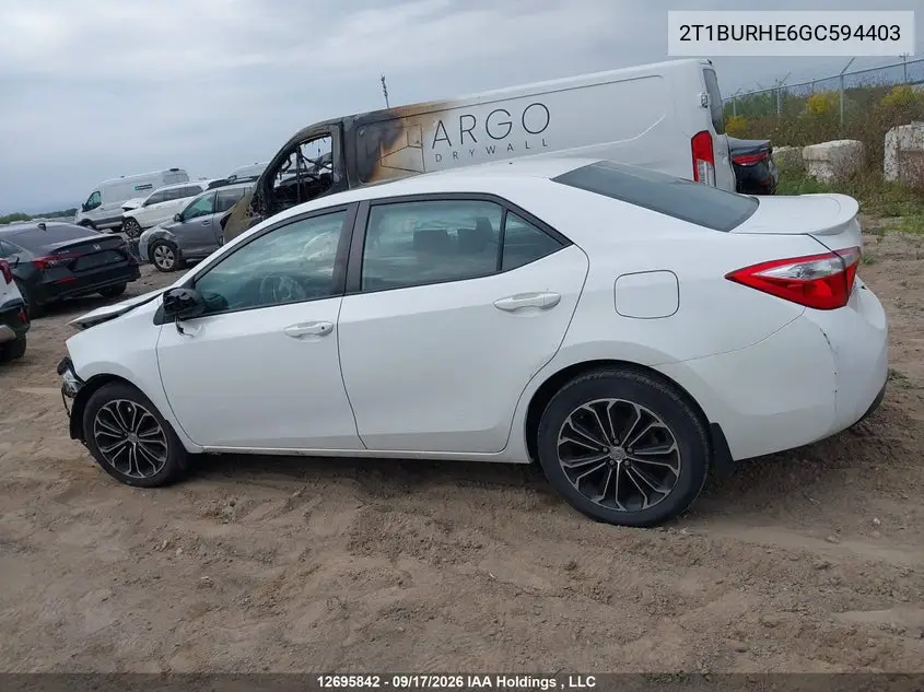 2016 TOYOTA COROLLA VIN 2T1BURHE6GC594403 — фото 14