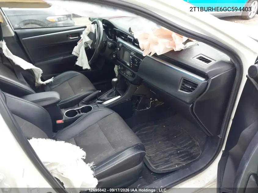 2016 TOYOTA COROLLA VIN 2T1BURHE6GC594403 — фото 5