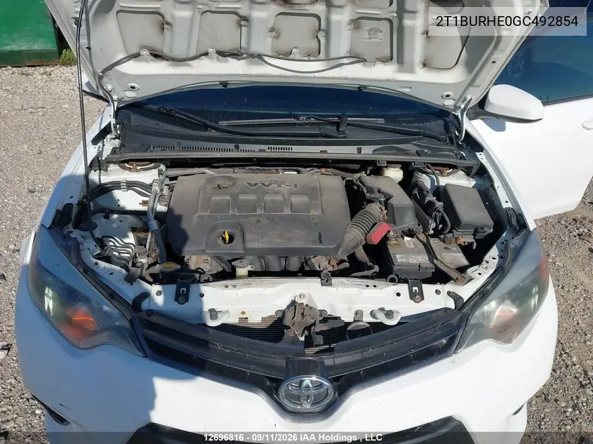 2016 TOYOTA COROLLA VIN 2T1BURHE0GC492854 — фото 10