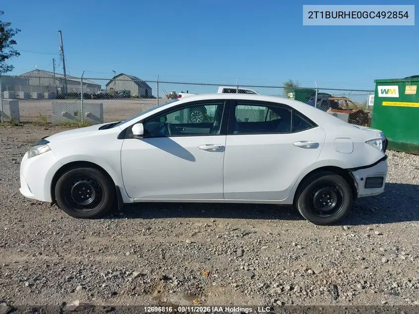 2016 TOYOTA COROLLA VIN 2T1BURHE0GC492854 — фото 14