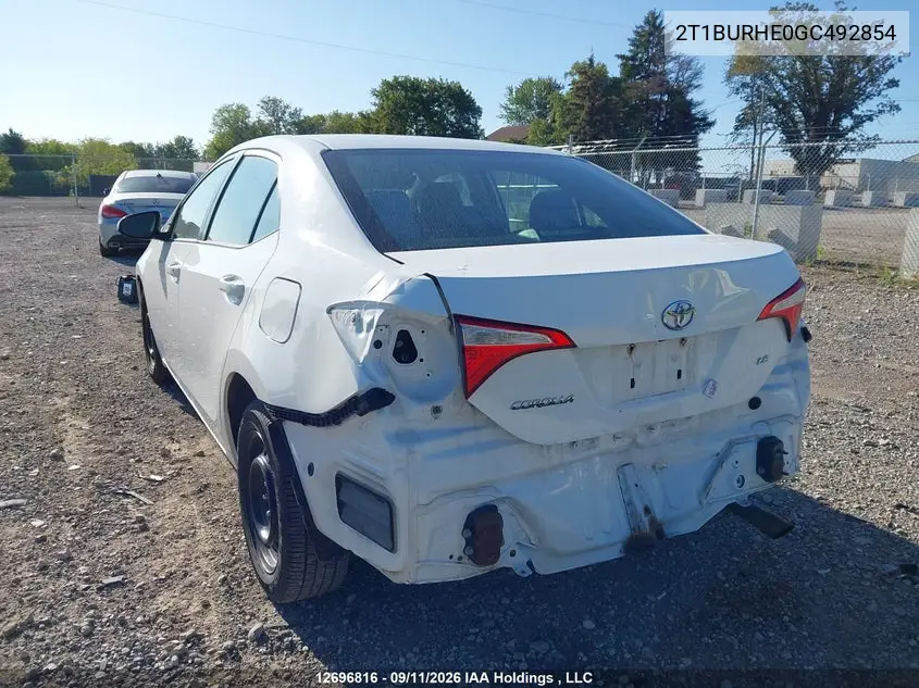 2016 TOYOTA COROLLA VIN 2T1BURHE0GC492854 — фото 3
