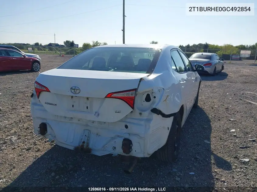 2016 TOYOTA COROLLA VIN 2T1BURHE0GC492854 — фото 4