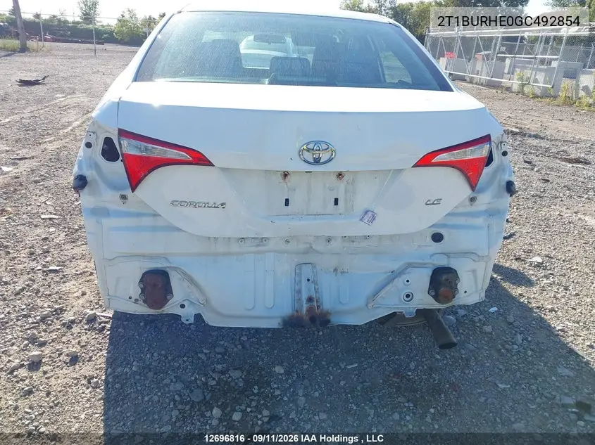 2016 TOYOTA COROLLA VIN 2T1BURHE0GC492854 — фото 6
