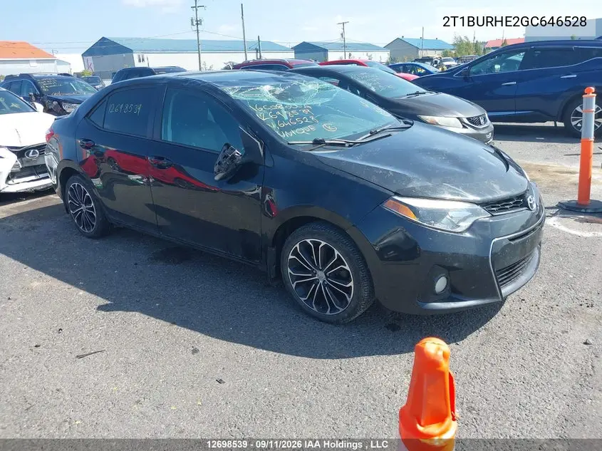 TOYOTA COROLLA 2016, VIN 2T1BURHE2GC646528