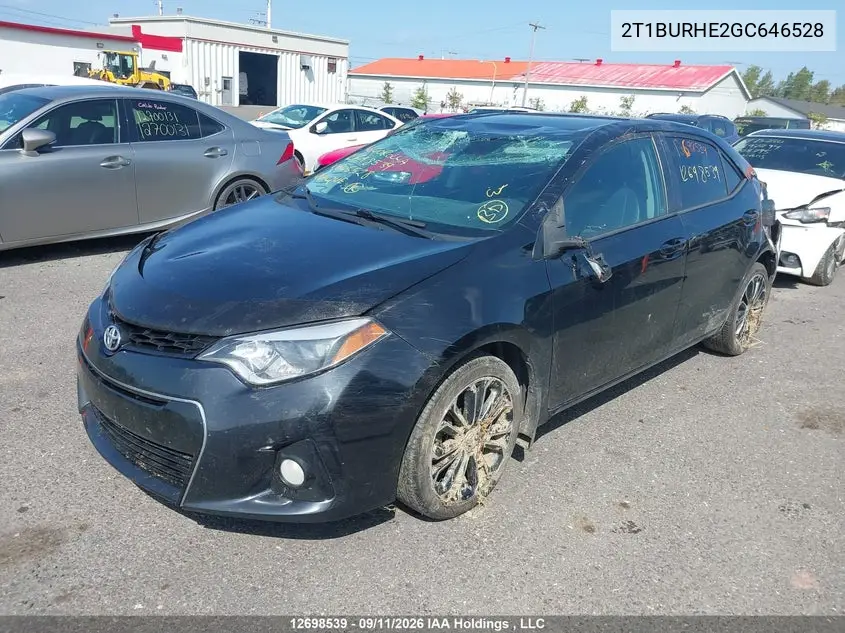 2016 TOYOTA COROLLA VIN 2T1BURHE2GC646528 — фото 2