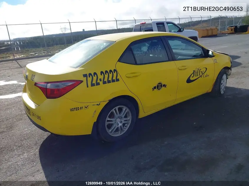 2016 TOYOTA COROLLA VIN 2T1BURHE2GC490653 — фото 4
