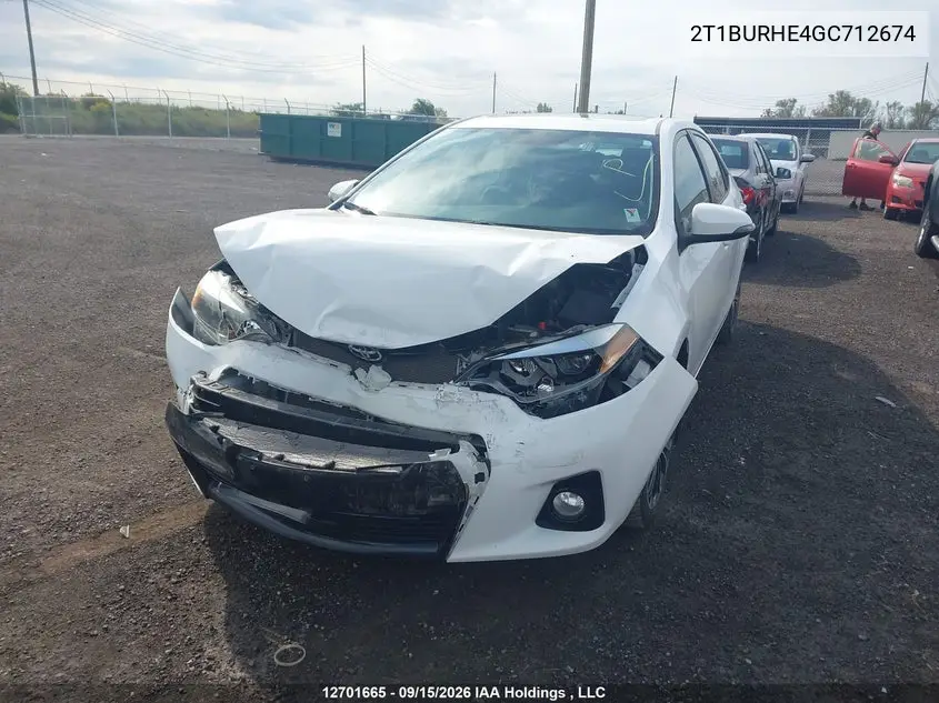 2016 TOYOTA COROLLA VIN 2T1BURHE4GC712674 — фото 2