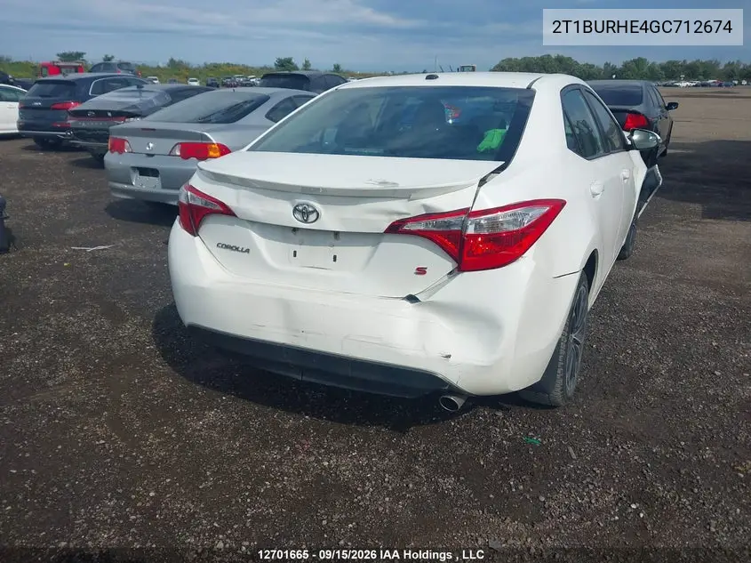 2016 TOYOTA COROLLA VIN 2T1BURHE4GC712674 — фото 4