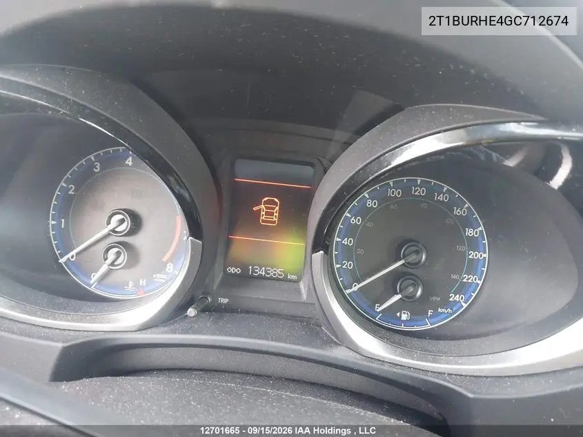 2016 TOYOTA COROLLA VIN 2T1BURHE4GC712674 — фото 7
