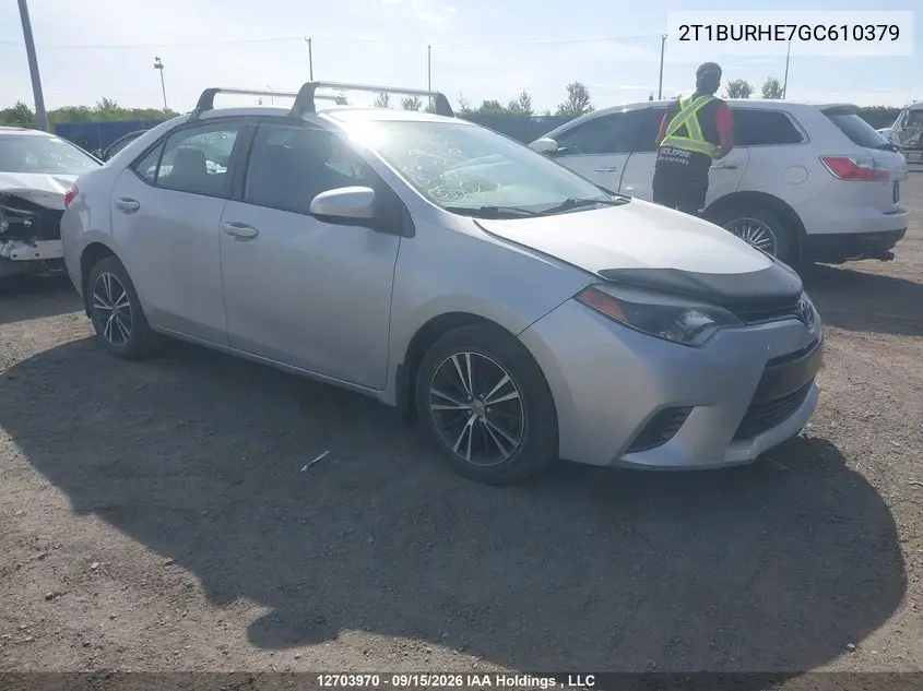 TOYOTA COROLLA 2016, VIN 2T1BURHE7GC610379