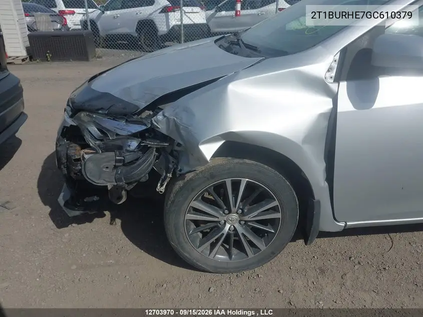 2016 TOYOTA COROLLA VIN 2T1BURHE7GC610379 — фото 12