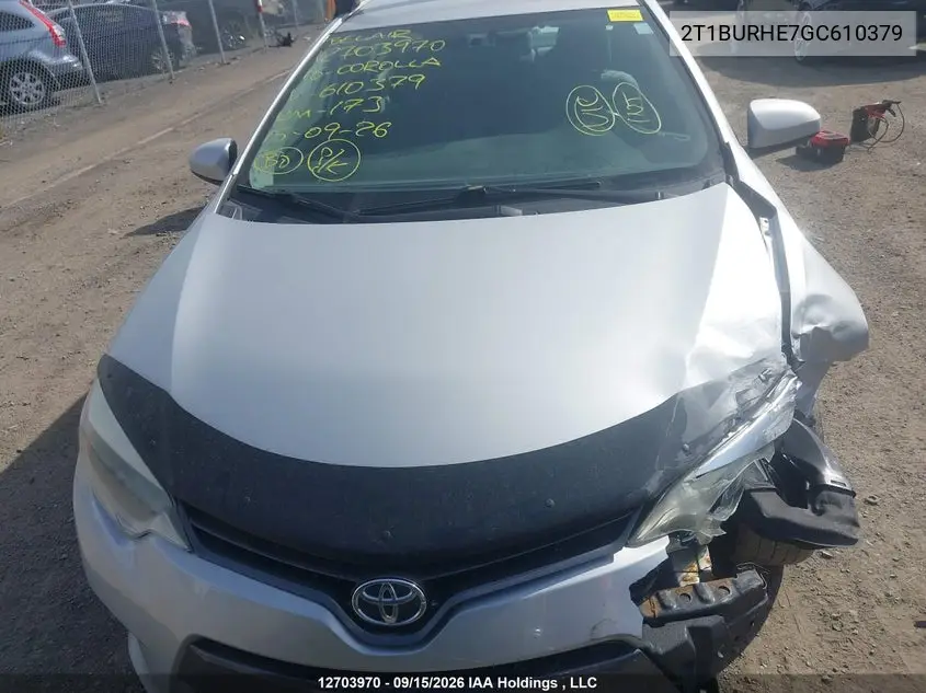 2016 TOYOTA COROLLA VIN 2T1BURHE7GC610379 — фото 13