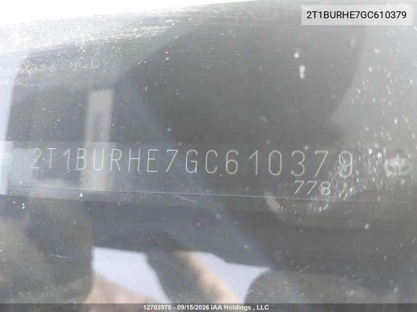 2016 TOYOTA COROLLA VIN 2T1BURHE7GC610379 — фото 20