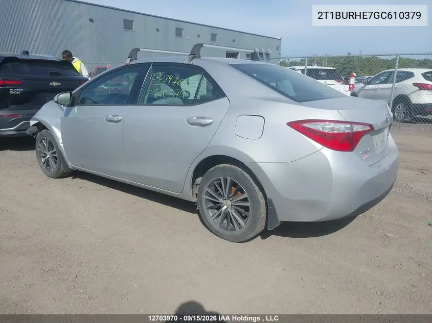 2016 TOYOTA COROLLA VIN 2T1BURHE7GC610379 — фото 3