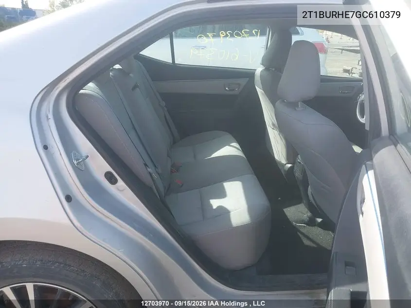 2016 TOYOTA COROLLA VIN 2T1BURHE7GC610379 — фото 8