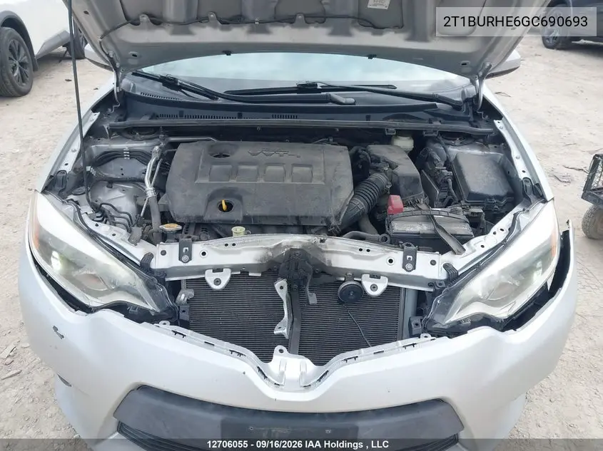 2016 TOYOTA COROLLA VIN 2T1BURHE6GC690693 — фото 10