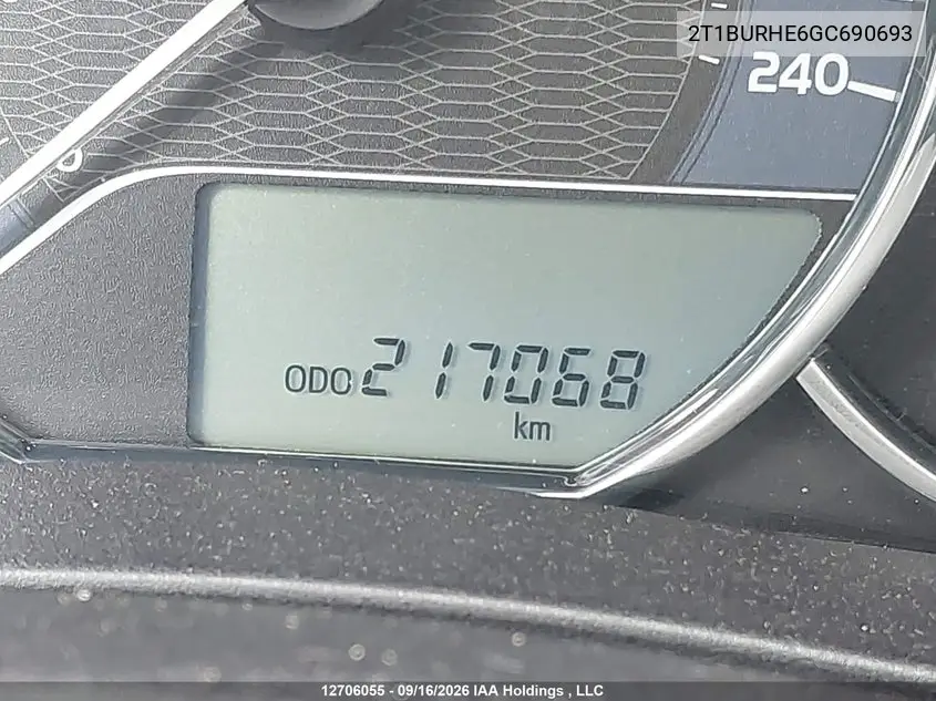 2016 TOYOTA COROLLA VIN 2T1BURHE6GC690693 — фото 16