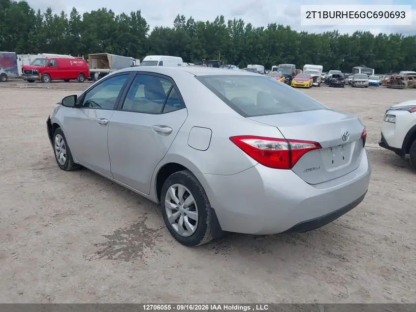 2016 TOYOTA COROLLA VIN 2T1BURHE6GC690693 — фото 3