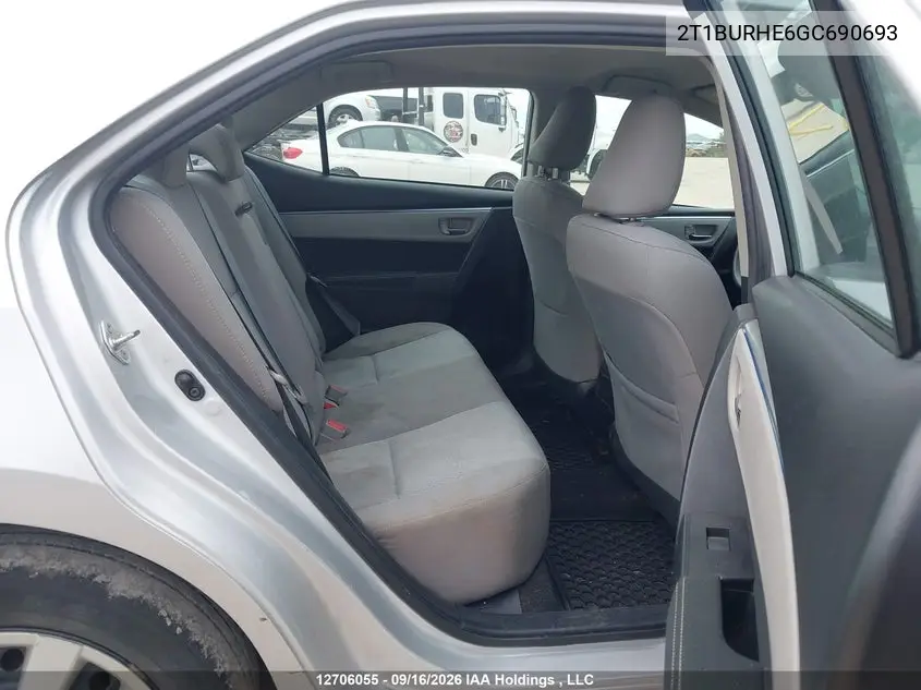 2016 TOYOTA COROLLA VIN 2T1BURHE6GC690693 — фото 8