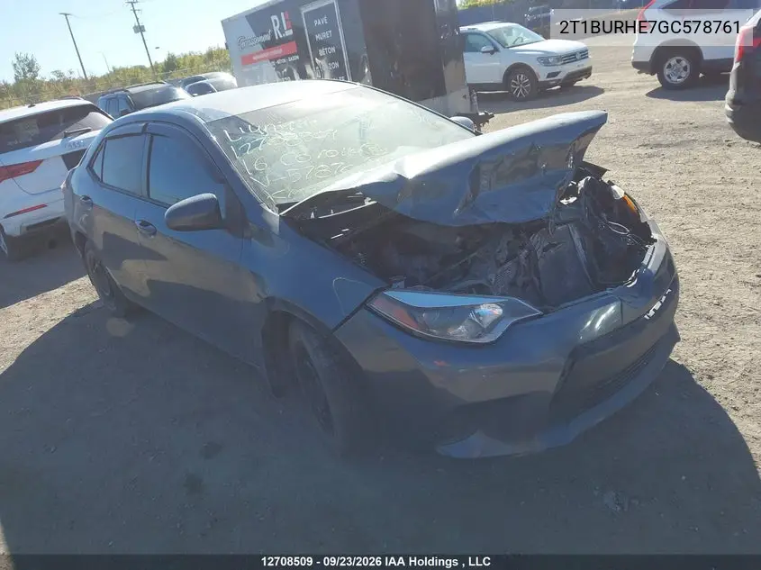 TOYOTA COROLLA 2016, VIN 2T1BURHE7GC578761