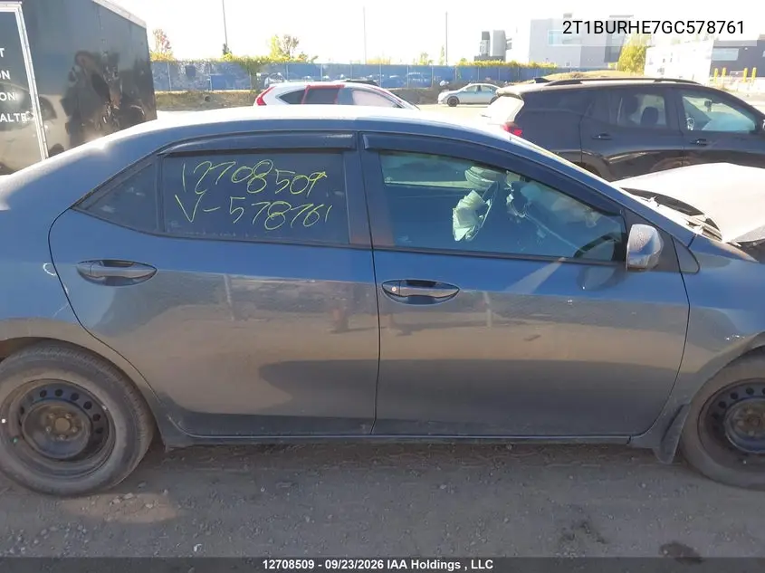 2016 TOYOTA COROLLA VIN 2T1BURHE7GC578761 — фото 13