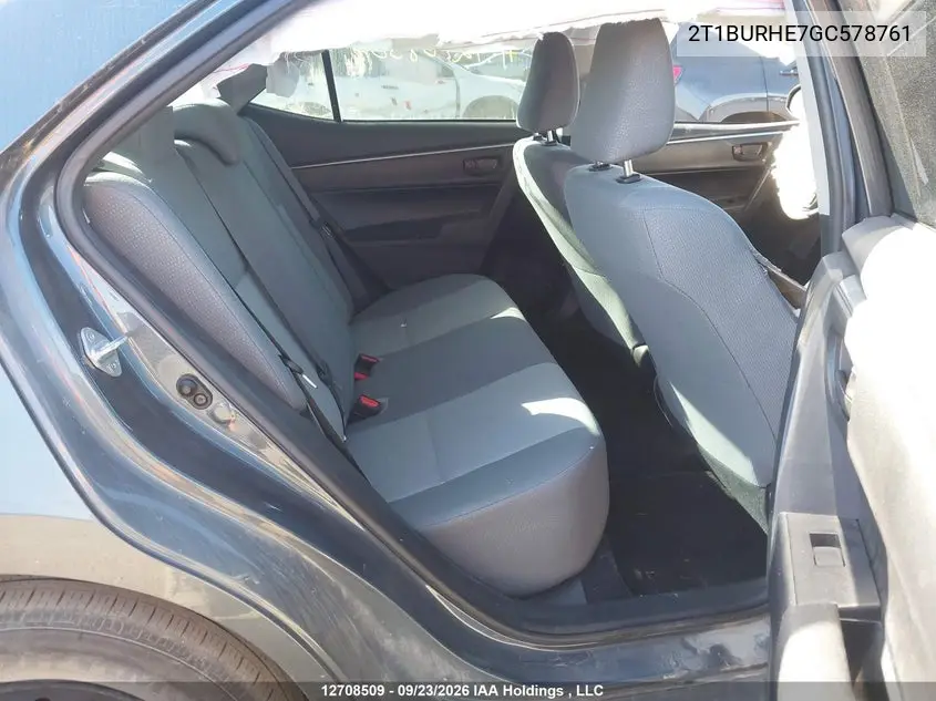 2016 TOYOTA COROLLA VIN 2T1BURHE7GC578761 — фото 8