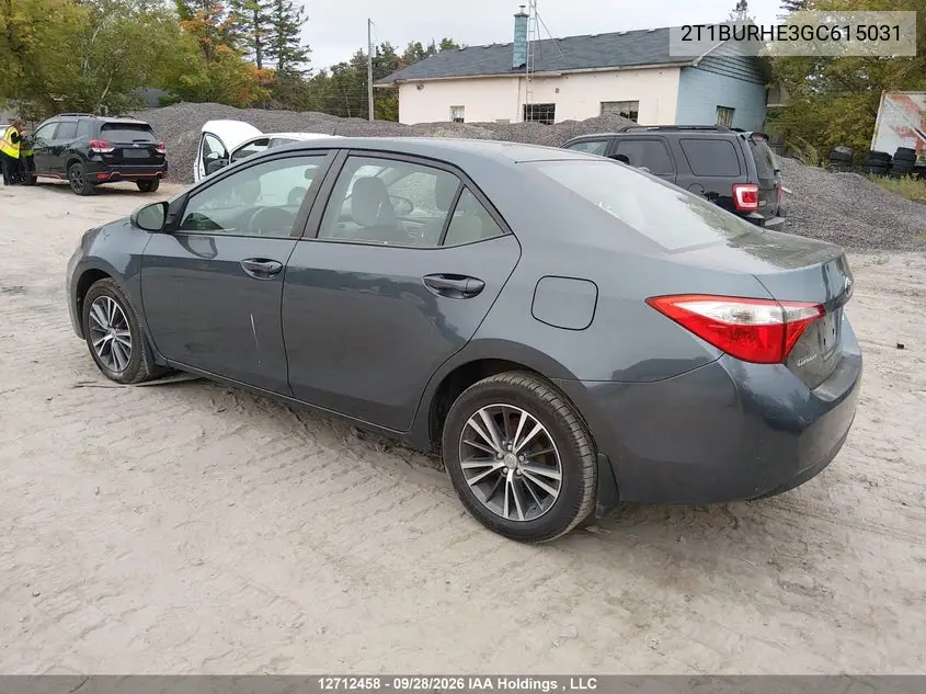 2016 TOYOTA COROLLA VIN 2T1BURHE3GC615031 — фото 3