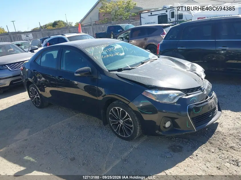 TOYOTA COROLLA 2016, VIN 2T1BURHE4GC694385