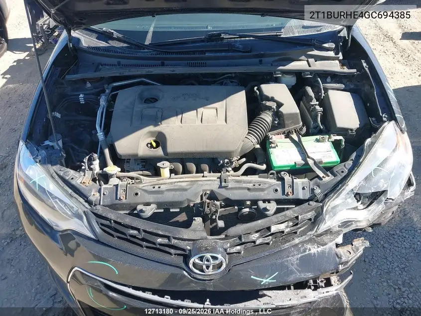 2016 TOYOTA COROLLA VIN 2T1BURHE4GC694385 — фото 10