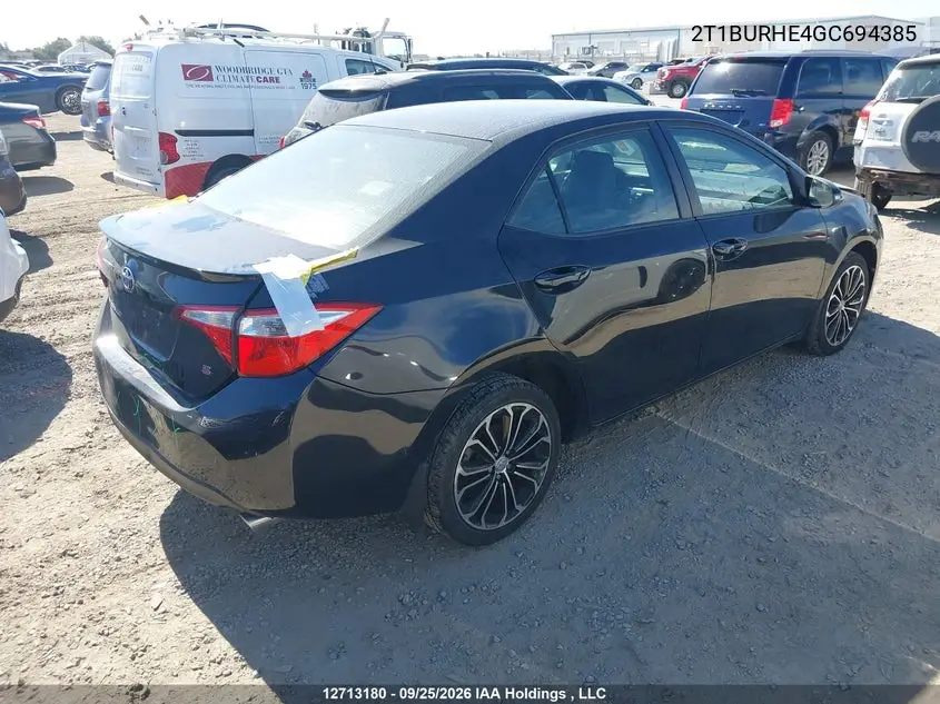2016 TOYOTA COROLLA VIN 2T1BURHE4GC694385 — фото 4