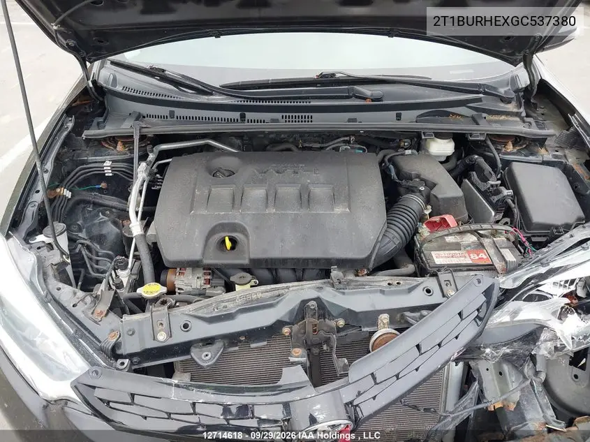2016 TOYOTA COROLLA VIN 2T1BURHEXGC537380 — фото 10