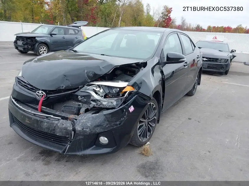 2016 TOYOTA COROLLA VIN 2T1BURHEXGC537380 — фото 2