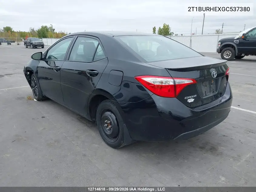 2016 TOYOTA COROLLA VIN 2T1BURHEXGC537380 — фото 3