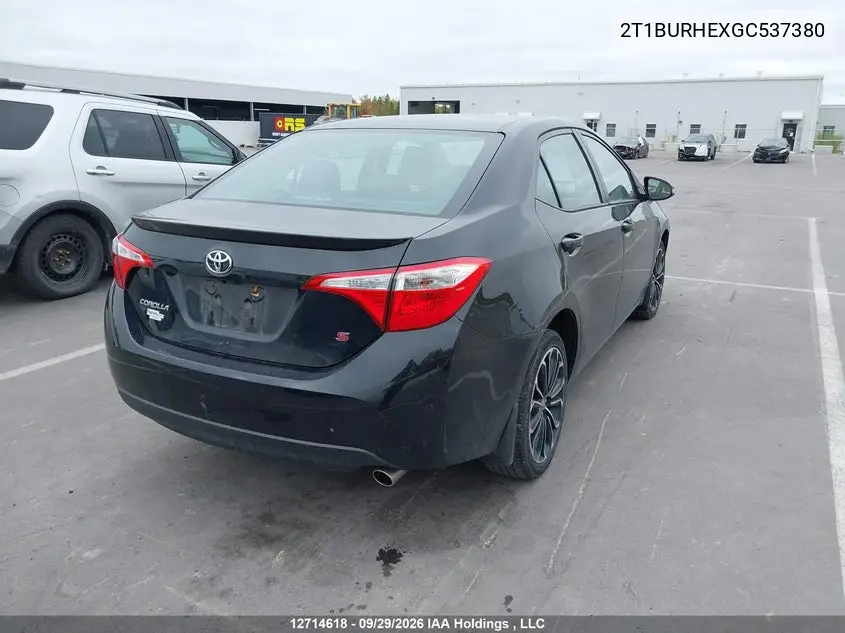 2016 TOYOTA COROLLA VIN 2T1BURHEXGC537380 — фото 4