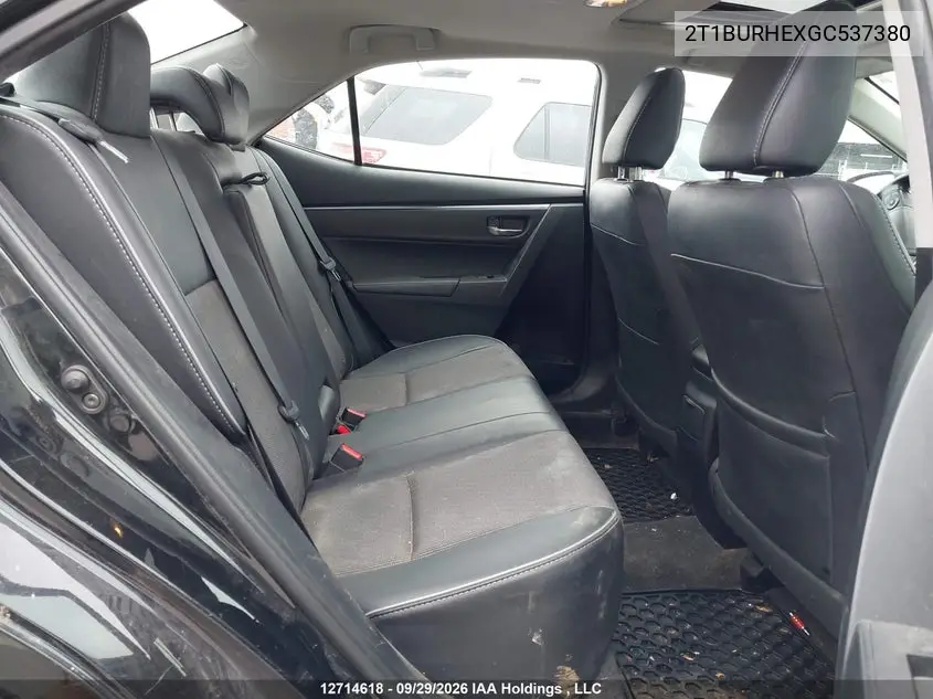 2016 TOYOTA COROLLA VIN 2T1BURHEXGC537380 — фото 8