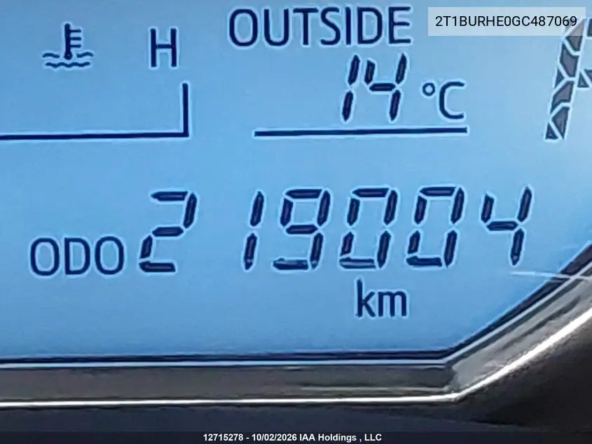 2016 TOYOTA COROLLA VIN 2T1BURHE0GC487069 — фото 15