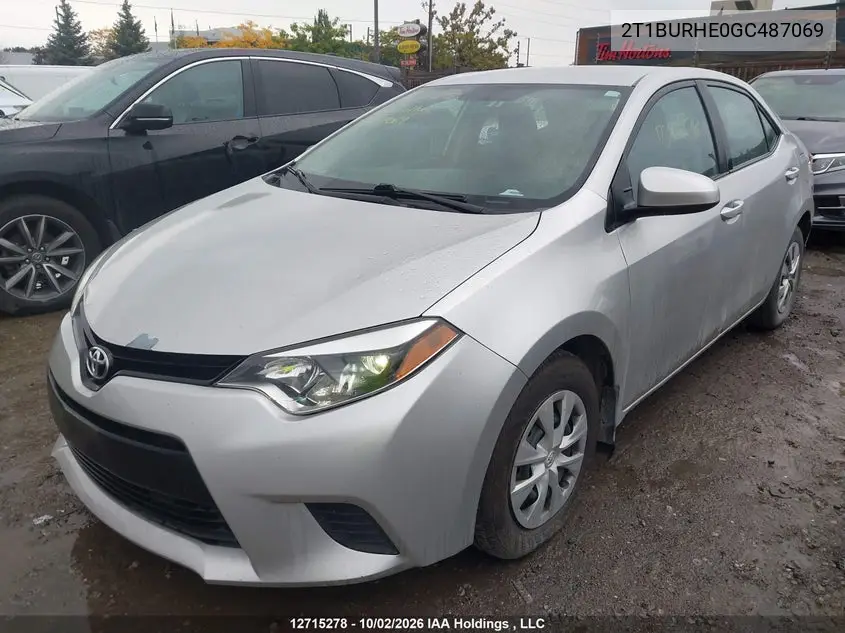 2016 TOYOTA COROLLA VIN 2T1BURHE0GC487069 — фото 2