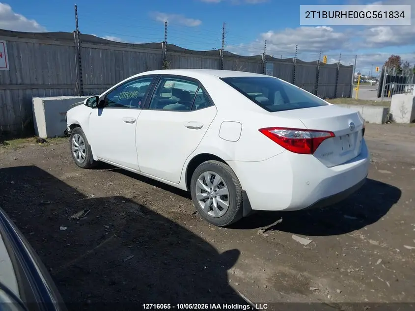 2016 TOYOTA COROLLA VIN 2T1BURHE0GC561834 — фото 3