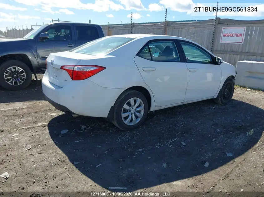 2016 TOYOTA COROLLA VIN 2T1BURHE0GC561834 — фото 4