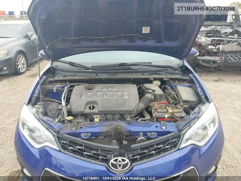 2016 TOYOTA COROLLA VIN 2T1BURHE4GC703098 — фото 10