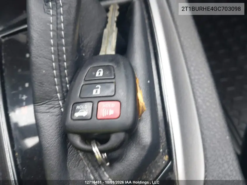 2016 TOYOTA COROLLA VIN 2T1BURHE4GC703098 — фото 11