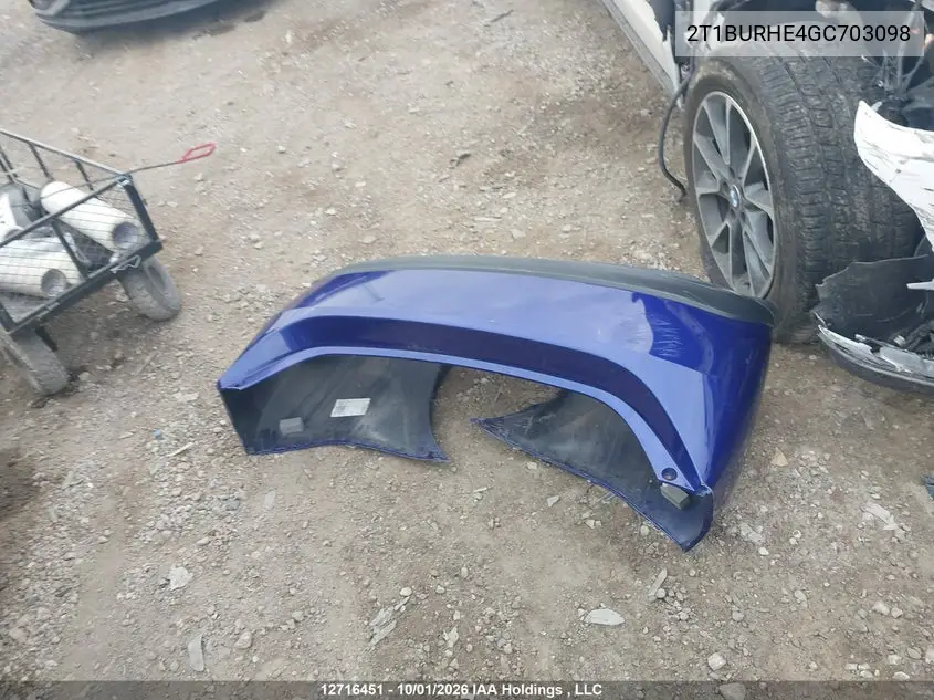2016 TOYOTA COROLLA VIN 2T1BURHE4GC703098 — фото 12