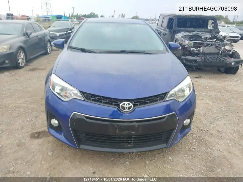 2016 TOYOTA COROLLA VIN 2T1BURHE4GC703098 — фото 13
